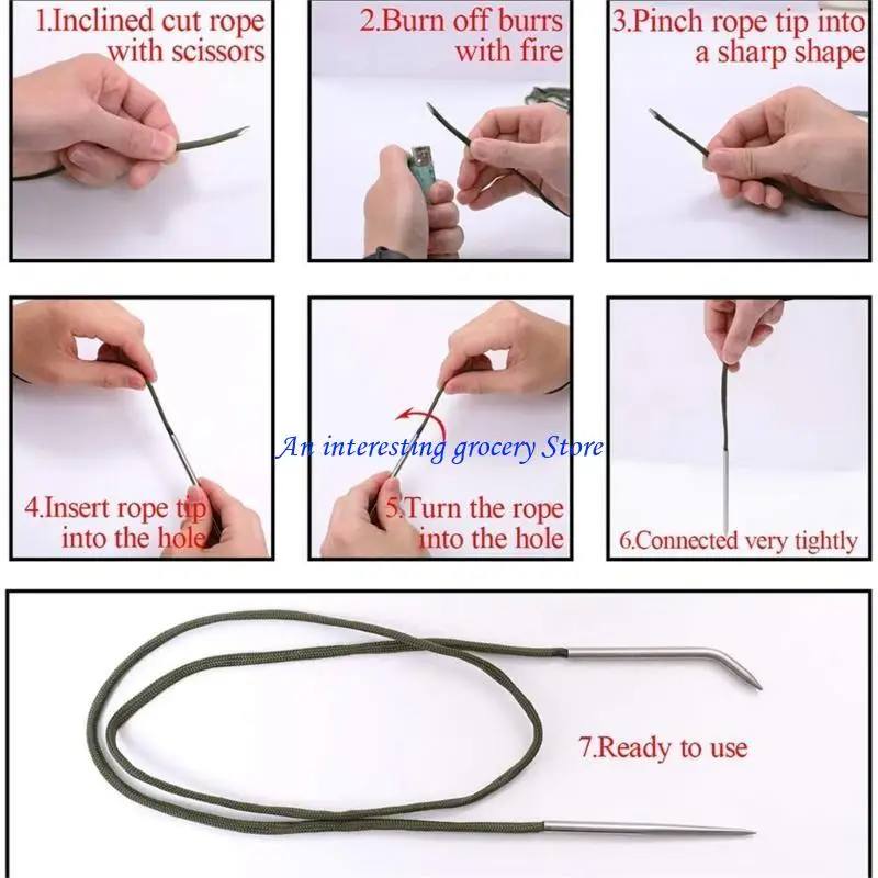 652D Stainless Steel Knotter Tool Set Paracord Lacing Stitching Needle Craft Maker