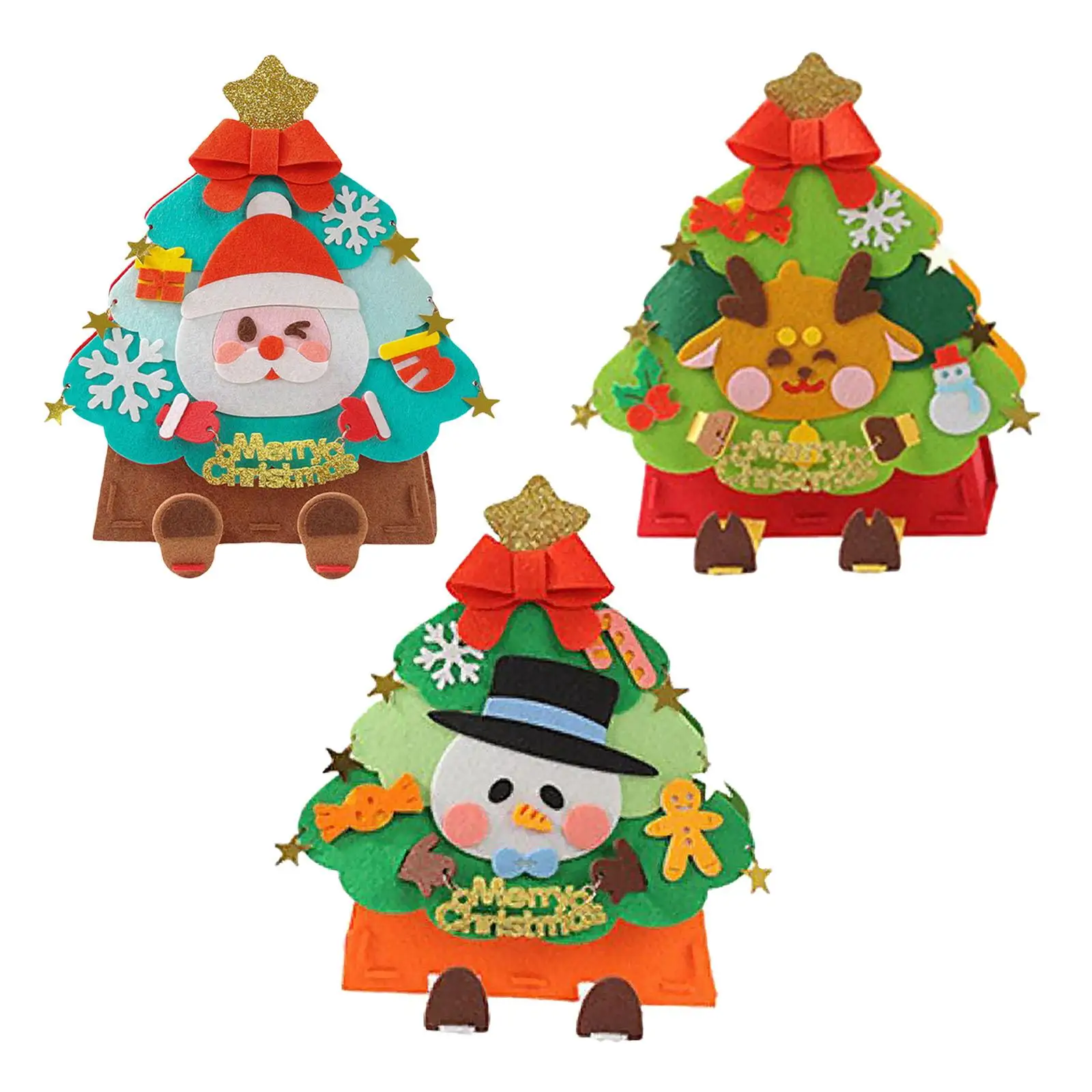 DIY Felt Christmas Tree Christmas Gift Xmas Tree Shape Box Handmade Organizer