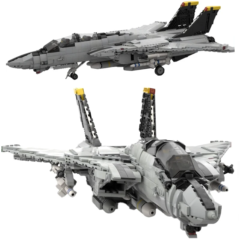 2011Pcs MOC Grumman F-14 Tomcat Aircraft Fighter Model 1/35 Minifig Scale Building Blocks DIY Bricks Toy Children Christmas Gift