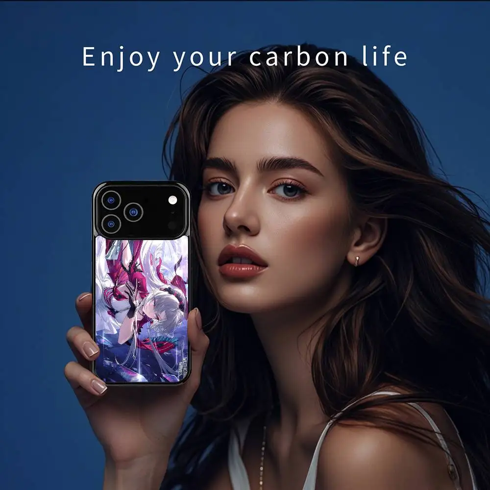 Casing HP Carlotta Wuthering Waves untuk iPhone 17 16 15 14 13 12 11 Pro Max Mini Plus Hard Mirror Funda