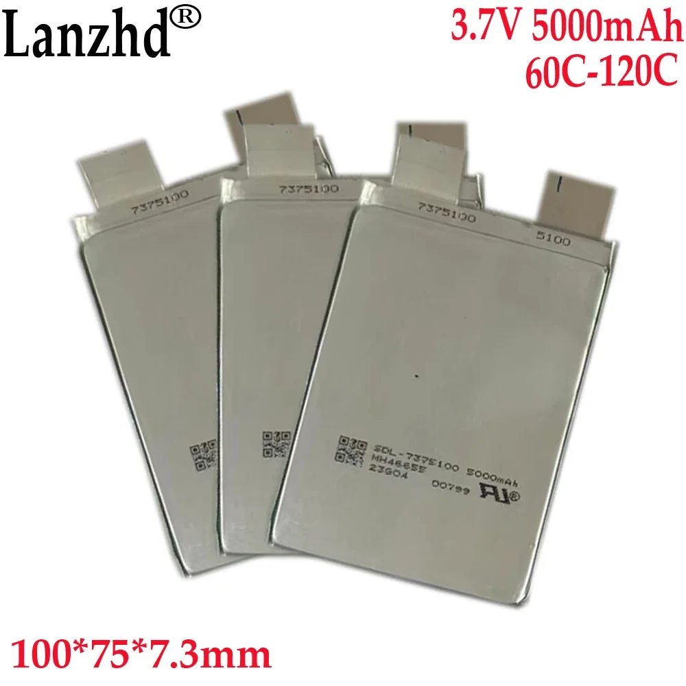 Высокая скорость 60C 120C 3,7 V литиевая батарея 7375100 5000mAh батарея для запуска питания автомобильный воспламенитель батарея 100*75*7,3 мм
