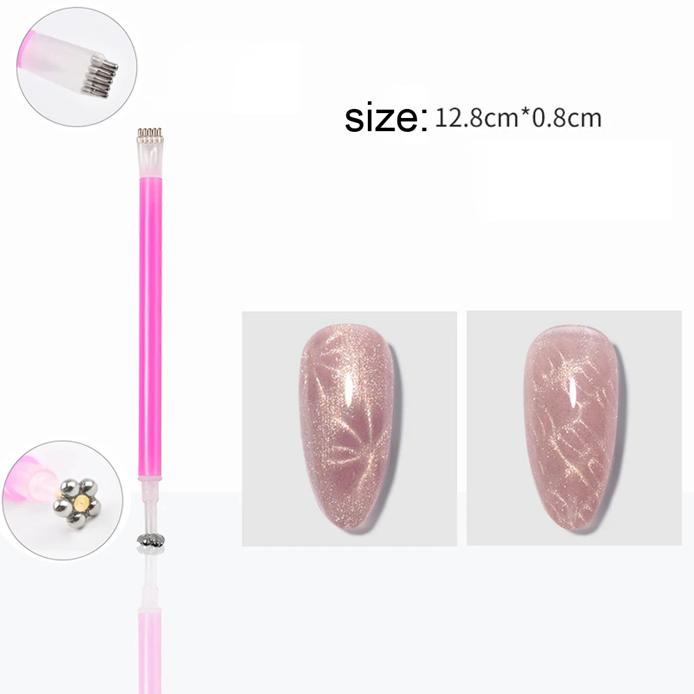 3-in-1 Multifunktionaler magnetischer Katzenaugen-Nagel-Magnetstab, 130 mm, superstarker Gel-Nagellack-Magnetstift, großer Zylinder, magnetisch