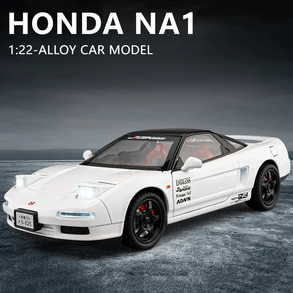 1:22 Honda Acura NSX NA1 Alloy Supercar Model Toys Diecast Miniature Vehices Doors Opened Sound Light Pull Back Collection Gifts