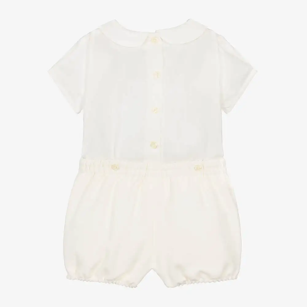 Spanish Baby Boy Clothes Set Boutique Children Ivory Shirts  Shorts Infant Summer Outfits