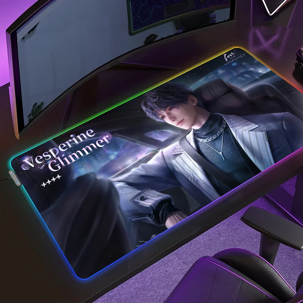 

Игровой коврик для мыши Game Love and Deepspace Sylus Rafayel с LED-подсветкой, Micro USB, RGB, резиновый, XXL, для рабочего стола