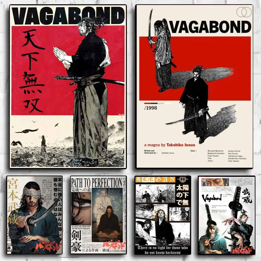 Vagabond Miyamoto Musashi Poster Modern Minimalist Wall Art Prints for Bedroom Living Room Aesthetic Contemporary Decor Gift