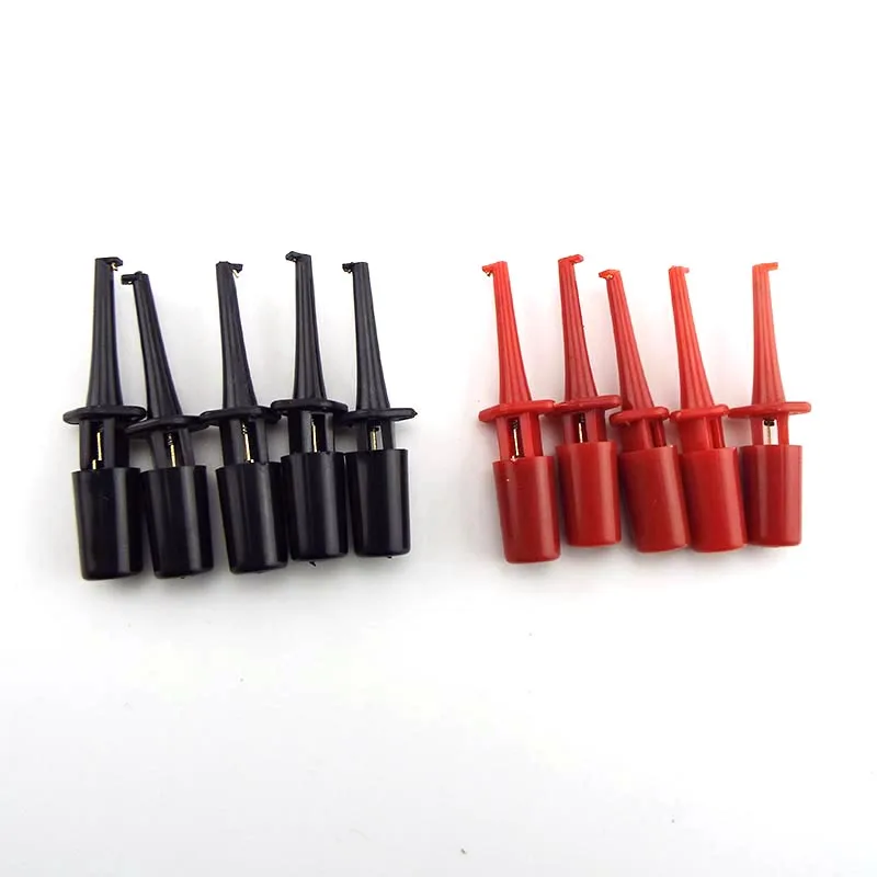 Mini Single Test Hook Clip Test Probe for Electronic Testing IC Grabber red black Round Crocodile electric Clip Hook Test D1