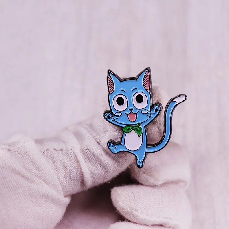 Anime Fairy Tail Cute Happy Enamel Pins Badges on Backpack Men Women Brooch Briefcase Badges Lapel Pins Jewelry Accessories