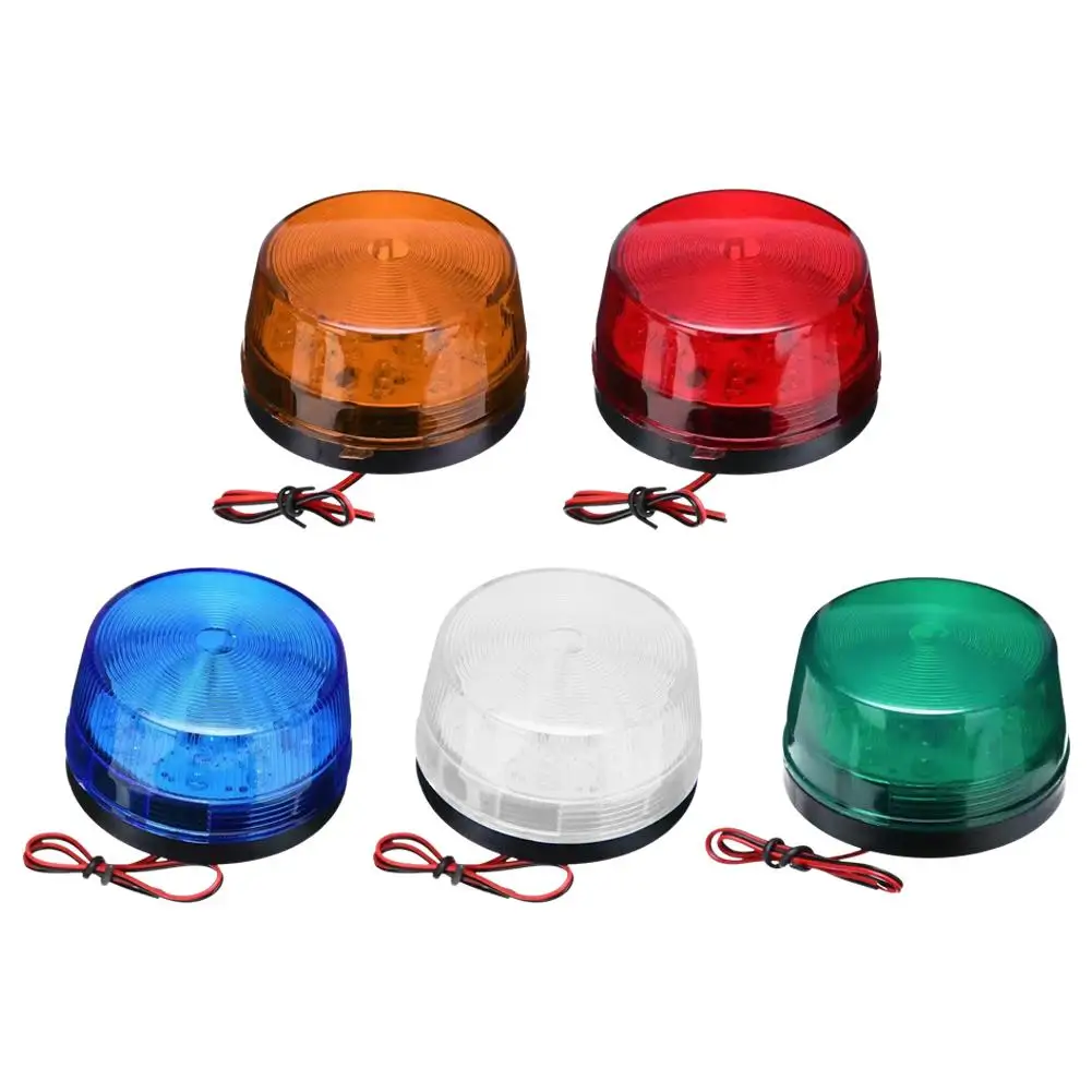

12V LED Anti-theft Alarm Signal Lamp 120mA High Brightness Light Light Flashing Road Strobe Universal Warning Lights Mutil Color
