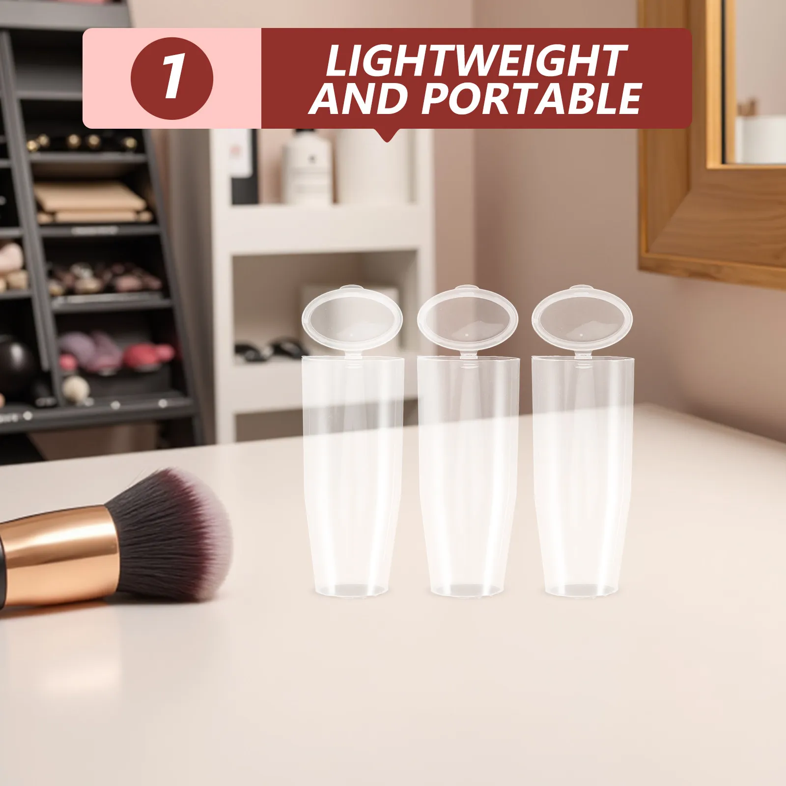 10pcs Transparent Makeup Brush Cover Sleeves – Dustproof Plastic Protective Caps for Travel & Storage