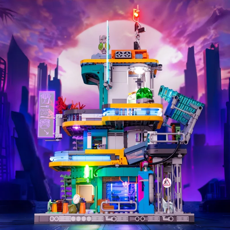 ตัวต่อ Lumibricks รุ่น Neon Oasis ไฟประดับอาคารสไตล์ไซเบอร์พังก์ ฉากถนน ของเล่นประกอบเอง ของตกแต่งสถาปัตยกรรม ของขวัญ