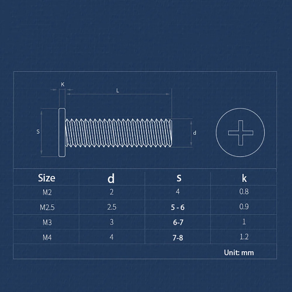 100/200/300/500pcs M2 M2.5 M3 M4 Black Mini Flat Head Phillips Screws Ultrathin Wafer Screw Bolt Notebook Digital Phone Glasses