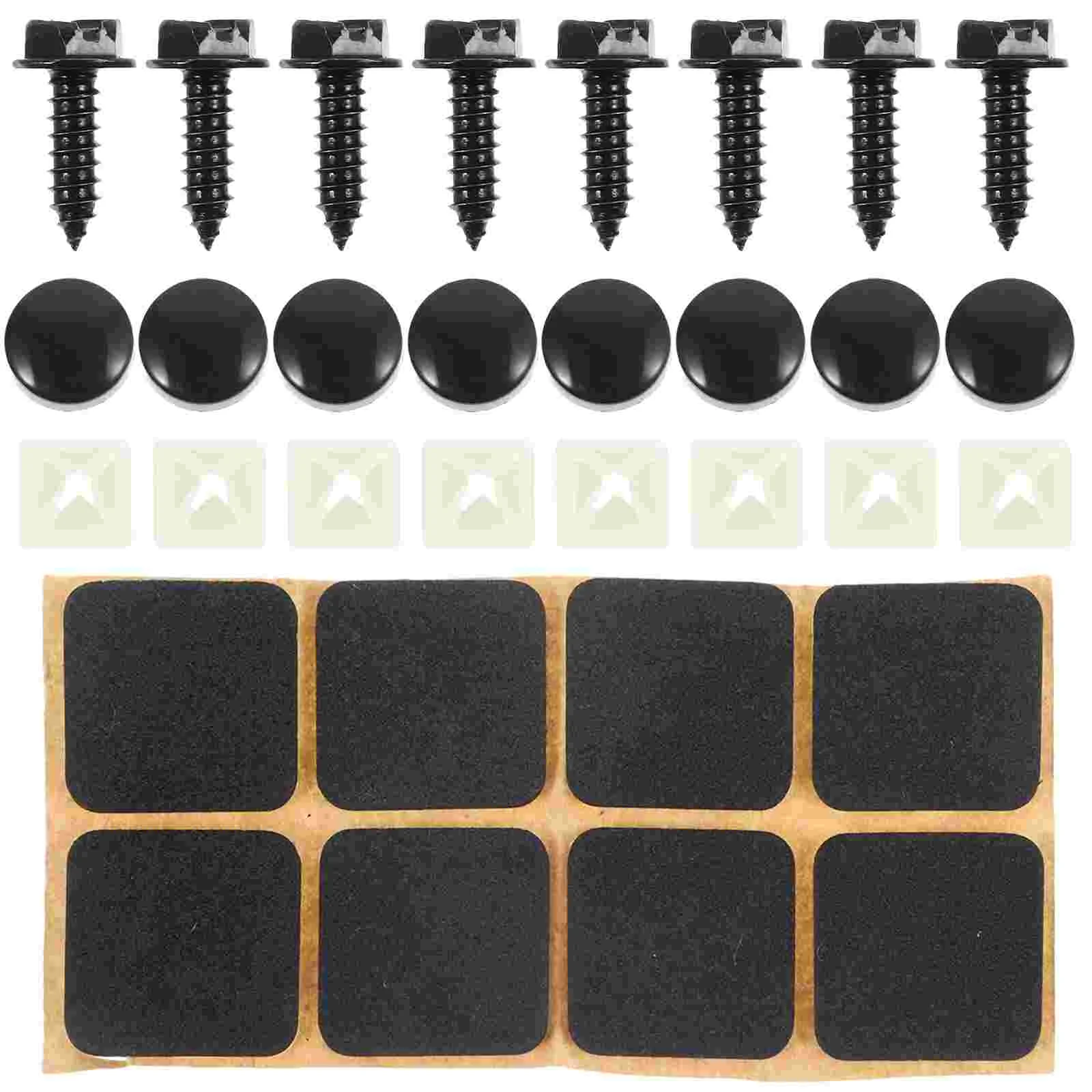 

8 Sets License Plate Screw Car Number Screws and Caps for Plates on Cars Stainless Steel Bolts