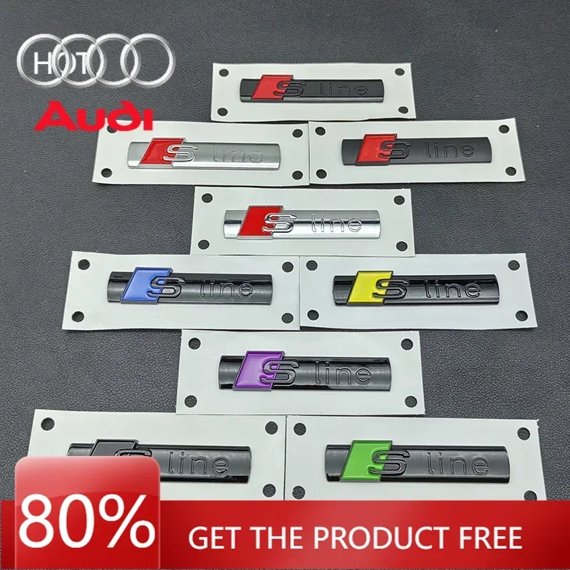 

2026 Hot Interior Stickers 3D ABS Logo S Line Badge Car Fender Side Emblem Sticker For Audi Sline A1 A3 A4 A5 A6 A7 A8 S3 S4 S5