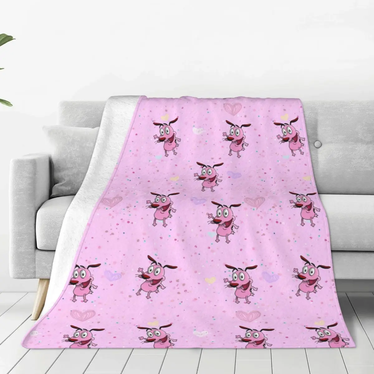 Cowardly Dog C-Courages Cartoon Blanket Quality Super Warm Throw Blanket Spring Airplane Travel Couch Bed Comfortable Bedspread