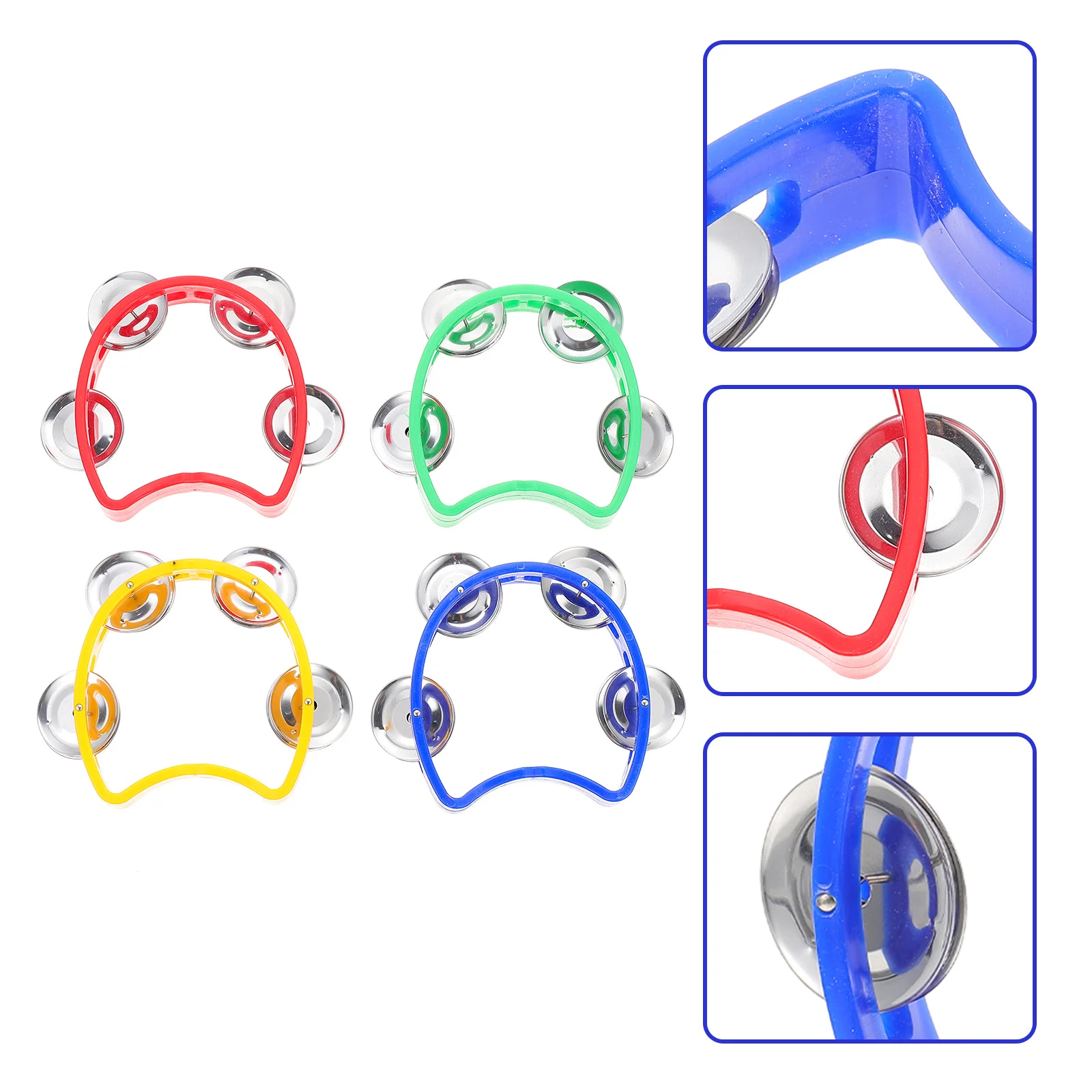 4Pcs Flower Jingle Bell Reliable Handheld Percussion Instrument Kindergarten Performance Music Play Instrument Gift Choice