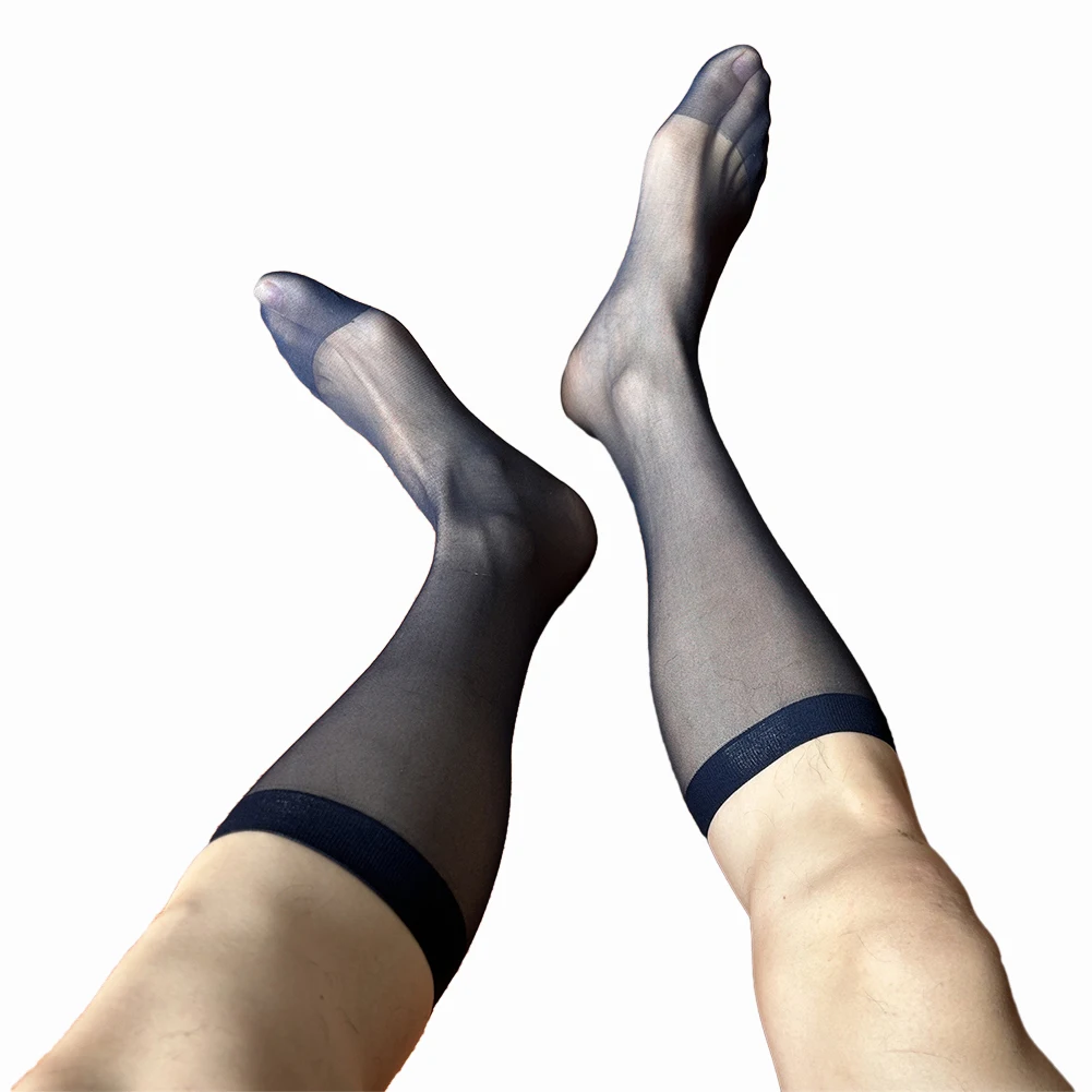 Suit Socks Silky Stockings Sheer Traceless Wear Breathable Comfortable Dress Fitness Mens See-Through Vacation