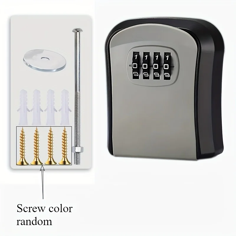 Key Lock Box 4 Digit Password ABS Security Anti-theft Durable Wall Mounted Password Key Box for Home or Office Key Safe Storage
