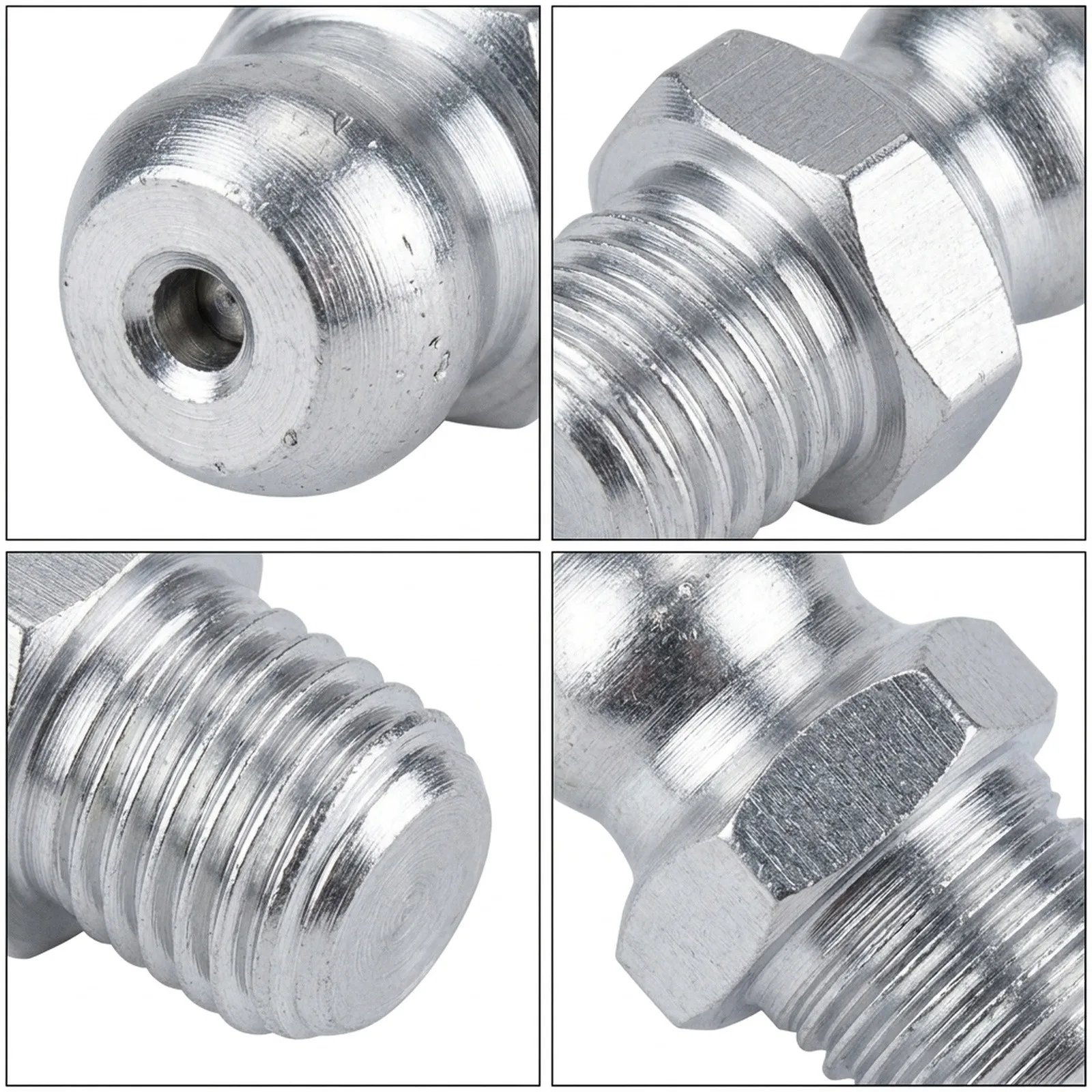 Zinc Plated M6x1.00 Oil Nipples 10Pcs for Lathes and Equipment Ensures Efficient Greasing in Mechanical Systems
