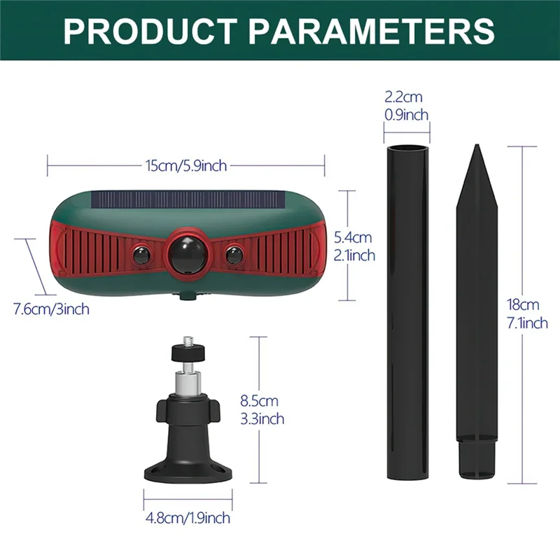 B03B-Solar Motion Sensor Alarm Solar Sensitive PIR Motion Sensor Barking 129Db Sound Warning