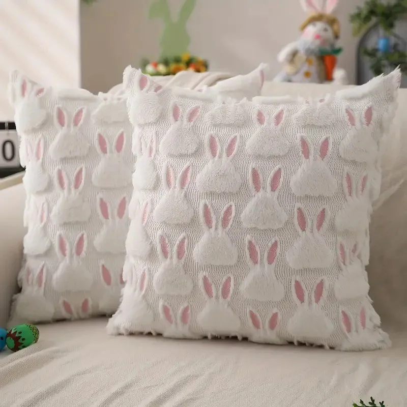 

New Easter Bunny Pillowcase Plush Cushion Fun Festival Decorations Living Room Sofa Pillow