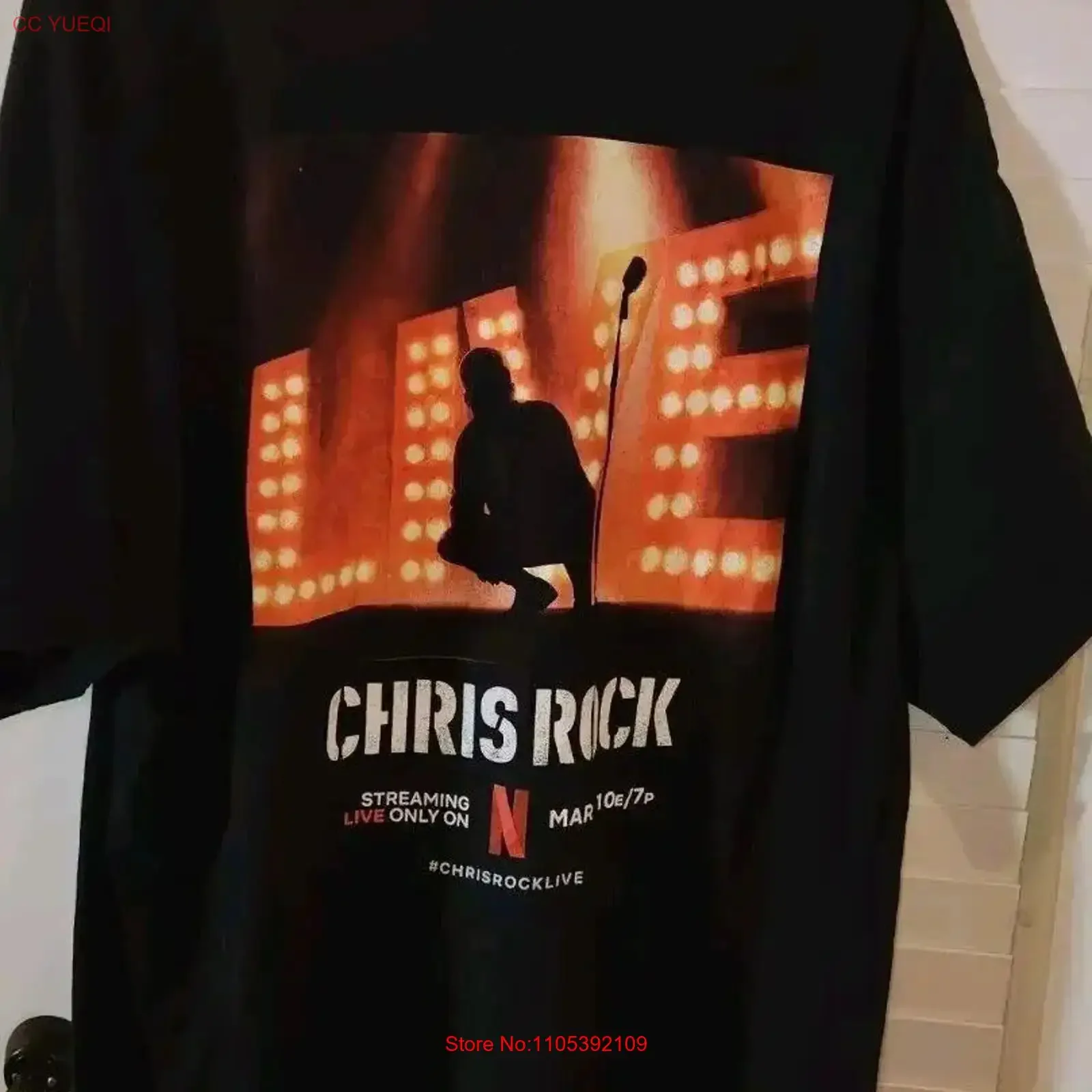 Chris Rock Men's 2XL black T Shirt Selective Outrage Live Promo Edition vintage Washed graphic Top For Everyday Wear fashion