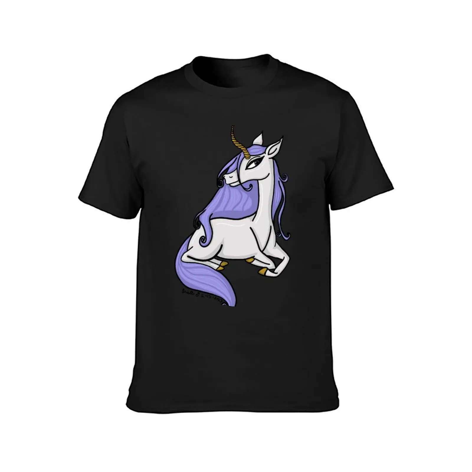 Lavender Unicorn T-Shirt customs funnys Aesthetic clothing sweat t shirt men