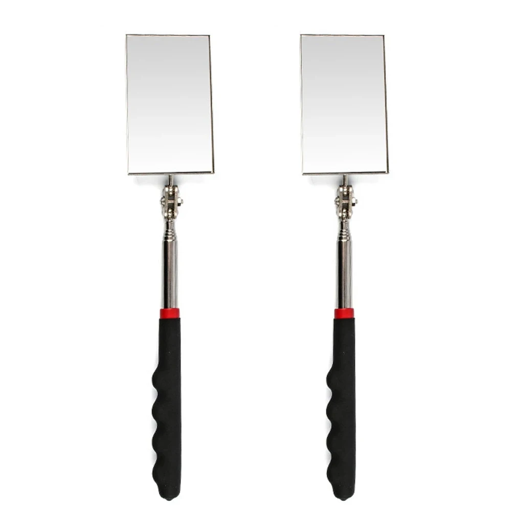 Adjustable 2 PCS Telescoping Inspection Mirrors with Non Slip Grip for Detailed Observations in Hard to Reach Areas