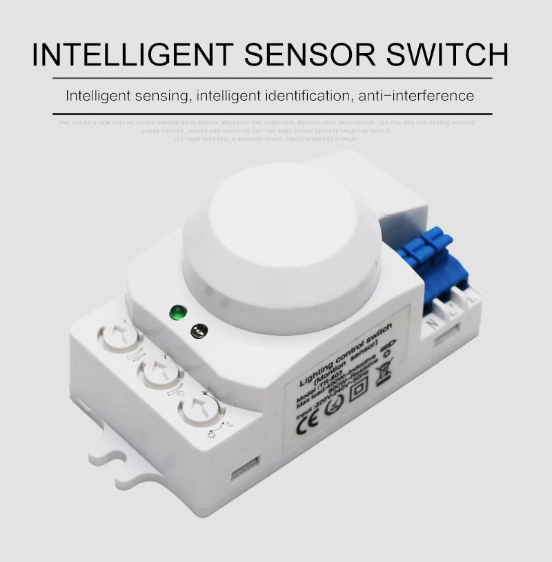 Microwave Sensor Switch 5.8GHz Radar Sensor Switch 360 Degree Radar Motion Sensor Light Switch Body Motion Detector
