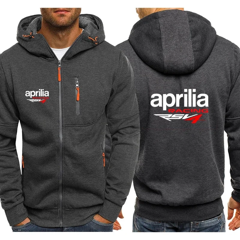 Spring Autumn Men\'s Hoodies Aprilia Racing RSV4 Logo Print Fashion Sports Windbreak Warm Comfortable Hooded Splicing Sweatshirt