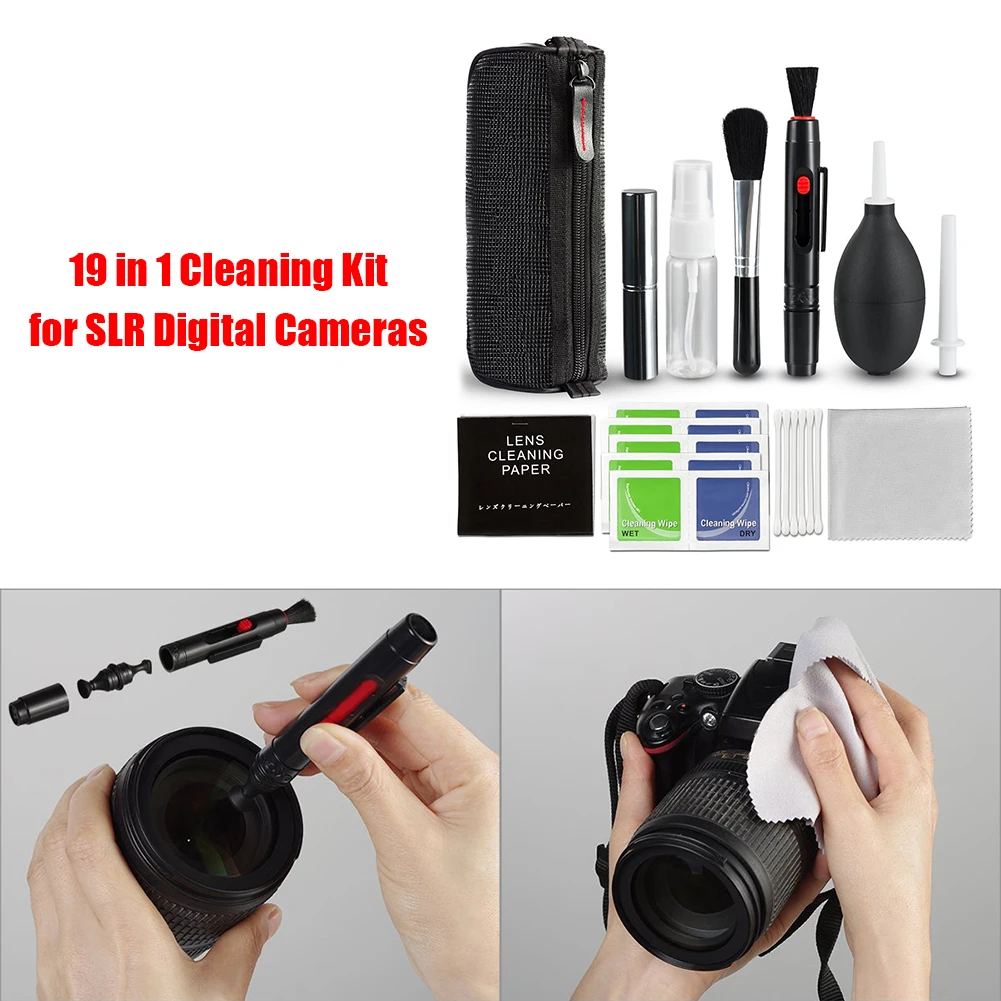 19pcs Camera Cleaner Kit DSLR Lens Digital Camera Sensor Cleaning Set for Fujifilm/Nikon SLR DV Cameras Sensor Clean