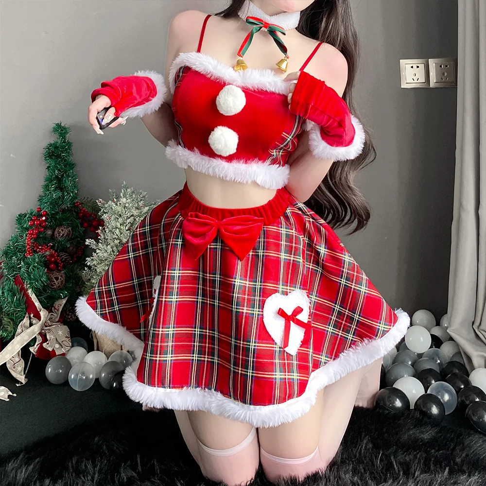 Sexy Christmas Lady Elk Girls Cosplay Costumes Women Halloween Xmas Roleplay Outfits Erotic Lingerie Skirt Set Sex Porn Uniform