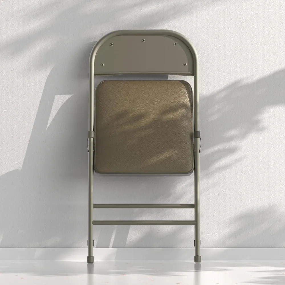 Padded Vinyl Cushion Folding Chairs - Comfortable, Durable Steel Frame for Home and Outdoor Use