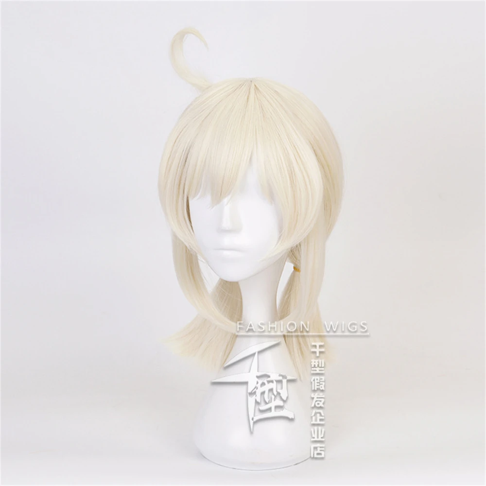 Klee Cosplay Blonde Pigtails Wig Klee Heat Resistant Synthetic Hair Halloween Party Wigs + Wig Cap