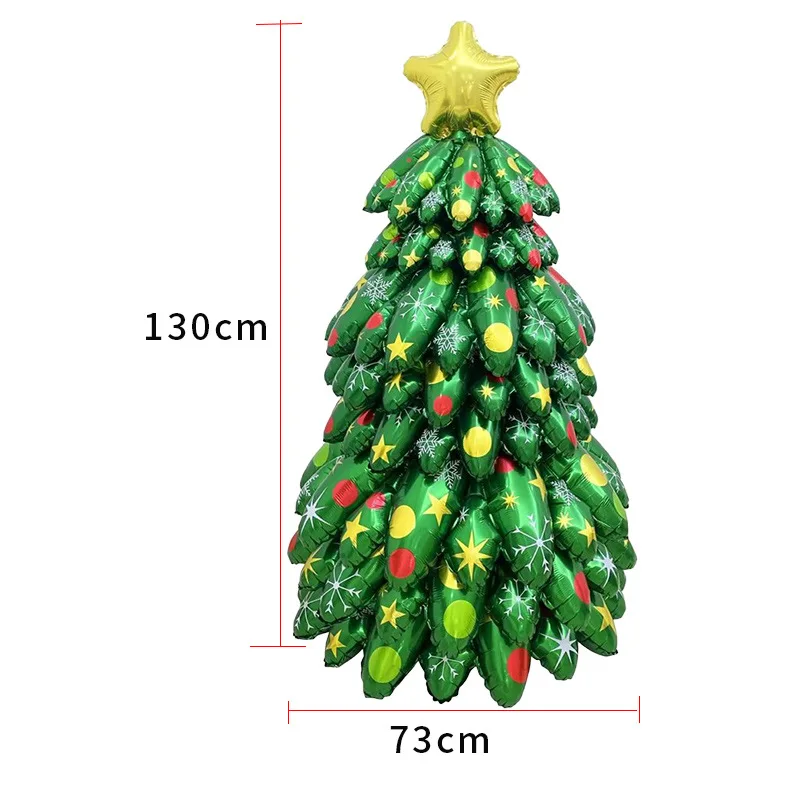 Weihnachtsbaum-Luftballons, 3D-stehend, zum Zusammenbauen, Aluminiumfolie, Ballon für Weihnachtsdekorationen, Zuhause, Neujahr, Party, Dekoration, Kindergeschenk