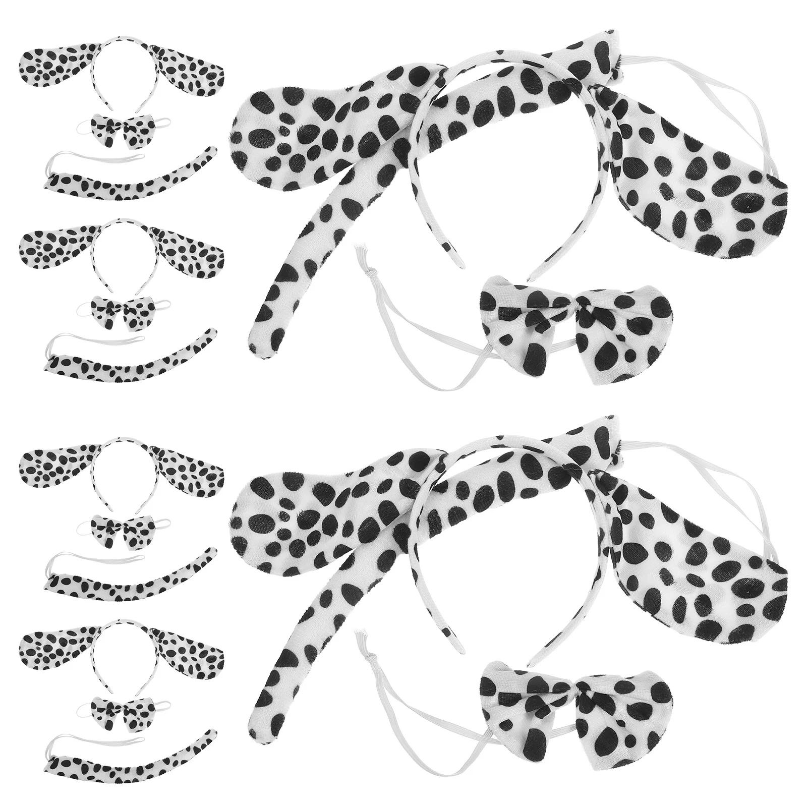 6 Set di Accessori per Costume da Cane: Cerchietto con Orecchie, Papillon e Coda, Leggeri e Comodi per Eventi e Festival