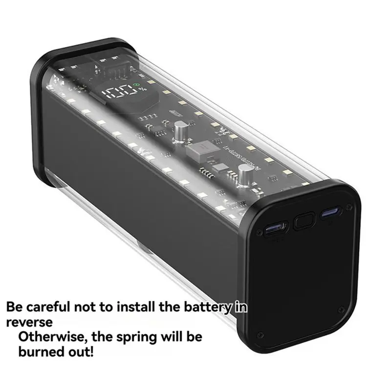 DTB7 4X DIY 8x21700 Power Bank Case, PD 22.5W Fast Charge Battery Storage Box, Cell Holder Shell, Transparent Design, No