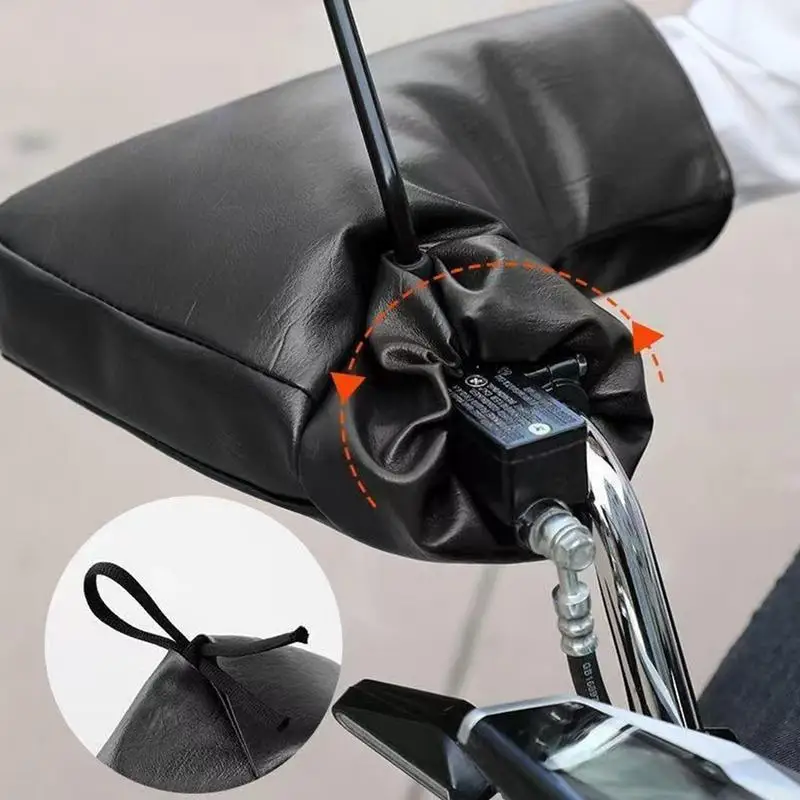 

Motorcycle Scooter Thick Warm Handlebar Muff Grip Handle Bar Muff Rainproof Riding Protective Winter Warmer Thermal Cover Gloves