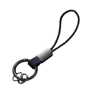 Chaveiros de couro genuíno para homens e mulheres, chaveiro de carro, cordão de algodão, pulseira de metal, presente, porta-chaves da moda 8 principais vendas chaveiros lisos de couro - №1