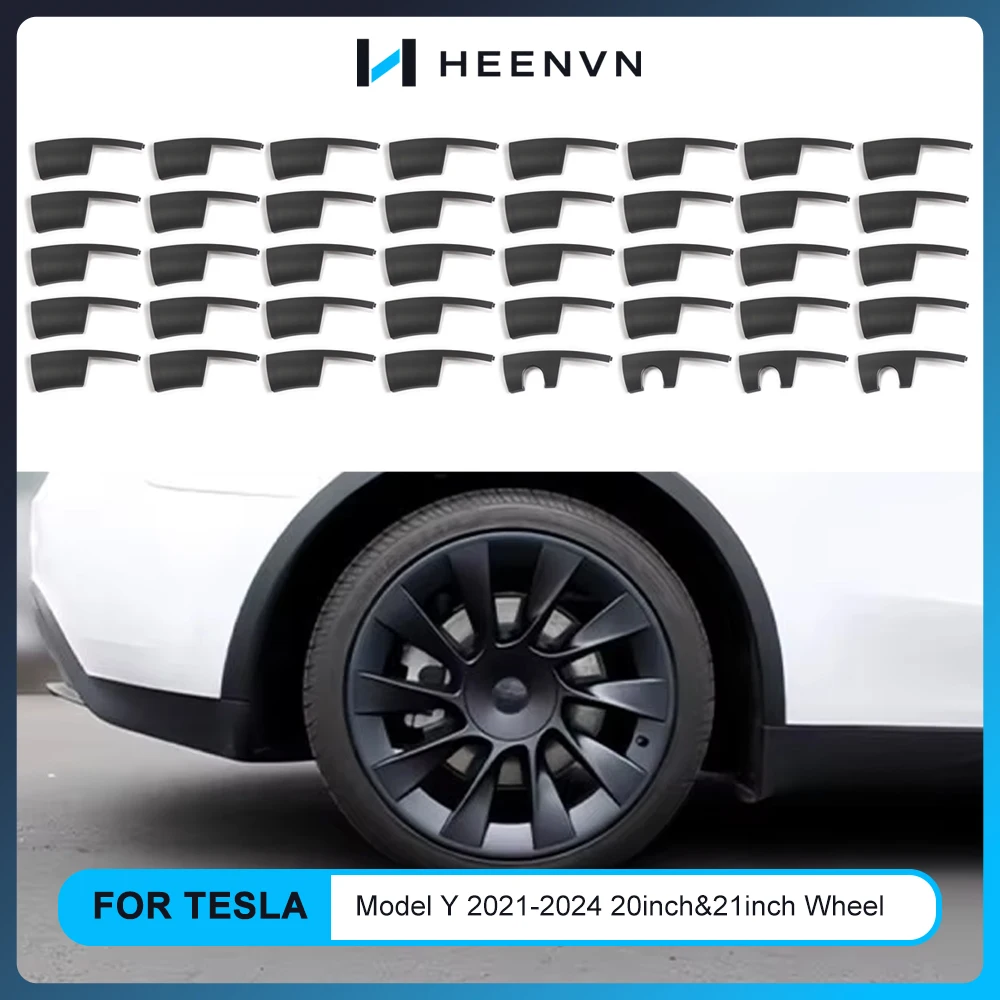 Heenvn 20 21 Inch Car Hub Cap Rim Patch For Tesla Model Y 2021-2024 Induction Uberturbine Wheel Cover Protectors ABS Protector