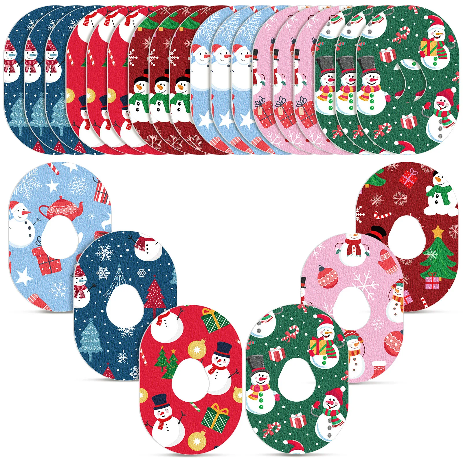 

100pcs Christmas Cartoon Glucose Sensor Patch, Waterproof & Sweat-Proof , Colorful Dynamic Monitor Fixation Sticker