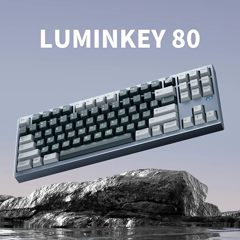 

Алюминиевая механическая клавиатура Luminkey80 в комплекте, беспроводная трехрежимная прокладка, горячая замена, оригинальная игровая клавиатура премиум класса, ограниченная по желанию, 88 клавиш, подарок