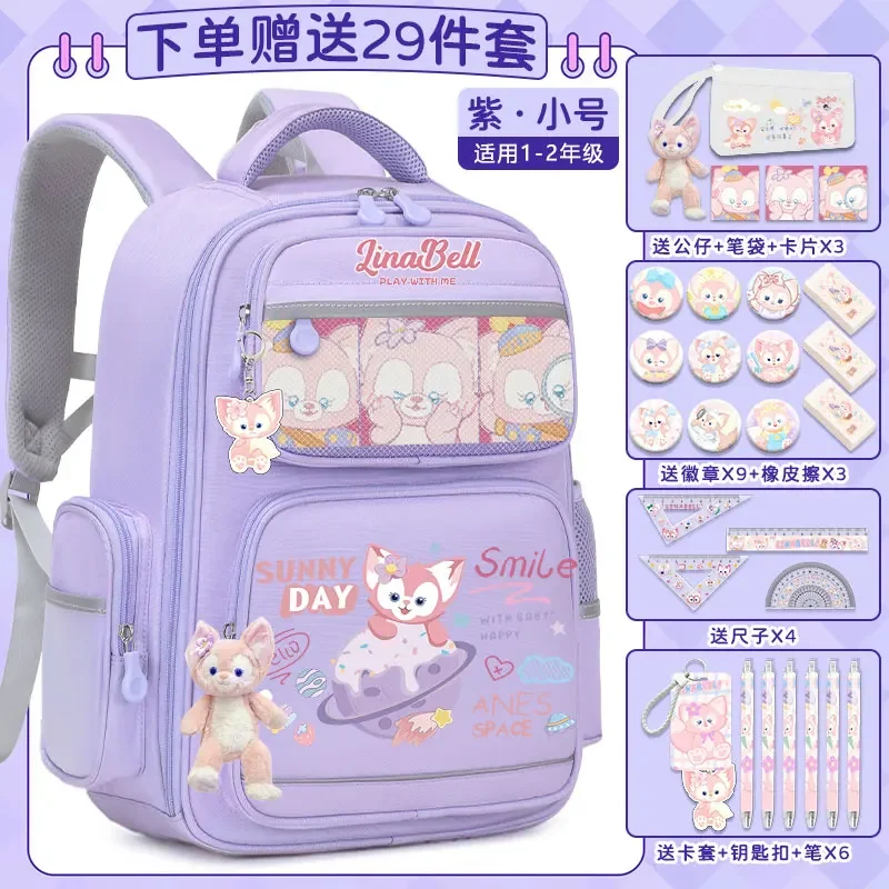 Disney New Lingna Beier Student Schoolbag Cute Cartoon Casual and Lightweight Shoulder Pad Waterproof Backpack