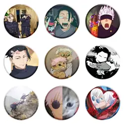 Jujustu Kaisen Anime Button Pin Funny Pink Bow Gojo Satoru Choso Geto Creative Brooch Badge Bag Accessories Fans Collect Gifts