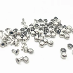 200sets 6x6mm Stainless Steel Mushroom Round Spike Rivets Stud Punk LeatherCraft Garment Rivets Puramud for Cloth Bag shoes