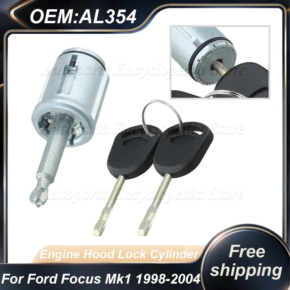 

Автомобильный цилиндр замка капота с 2 ключами для Ford Focus Mk1 1998-2004 1101535, ремонтный комплект цилиндра дверного замка AL354