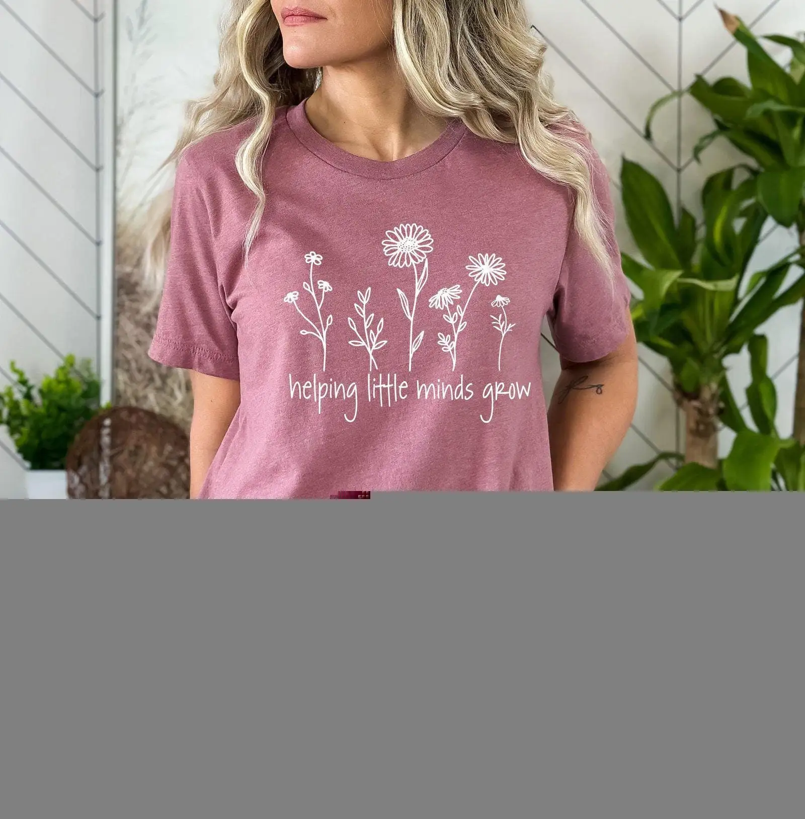 

Cute Kindergarten Educators Appreciation Inspirational And Motivational Teacher Wildflowers T Shirt Helping Little Minds Grow