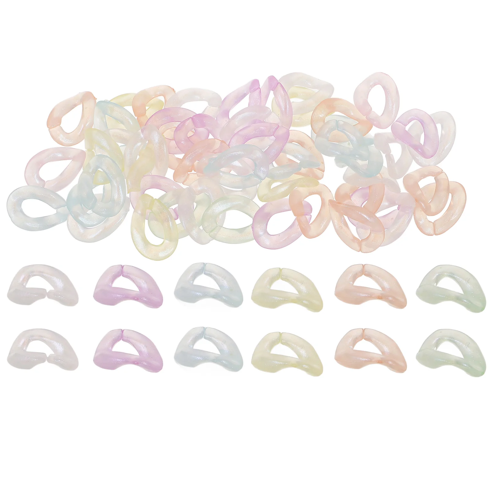 

200 Pcs Bracelet Luminous Link Ring Keychain Kit Acrylic Jump Rings for Jewelry Making