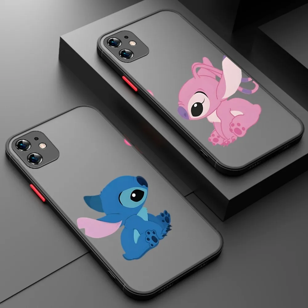 

CartoonS-Stitchs Phone Case For Samsung S24 S23 S22 S21 S20 S10 FE Note 20 Ultra 5G Lite Plus Frosted Translucent Phone Case