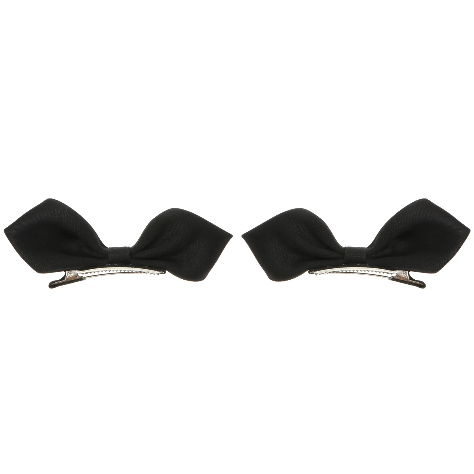 2 Pcs Tail Girls Butterfly Hair Clip Barrettes Bowknot Hairpin Accessories Black Silk Clips for